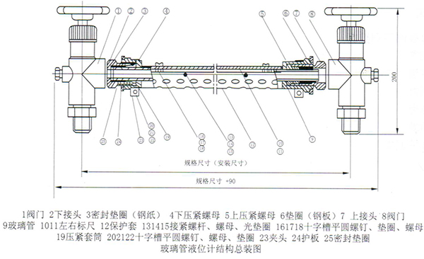 玻璃板液位計結(jié)構圖